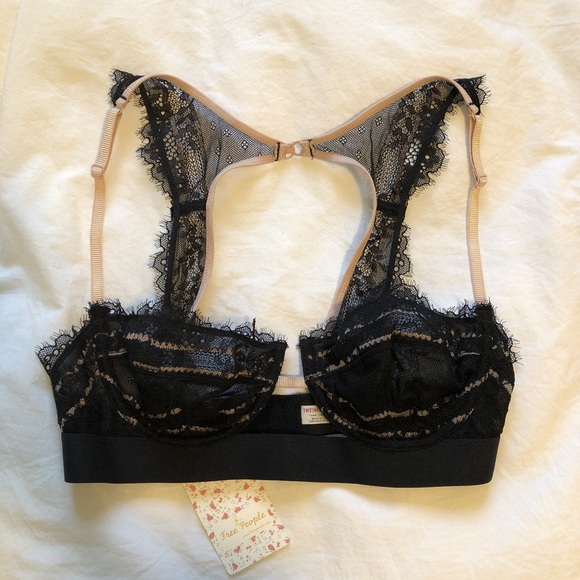 Free People Other - Sexy Black Lace Free People Underwire Bra 34B NWT